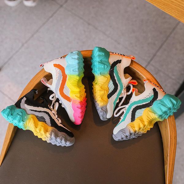 

athletic & outdoor mesh kids sneakers lightweight children shoes casual breathable boys non-slip girls zapatillas, Black