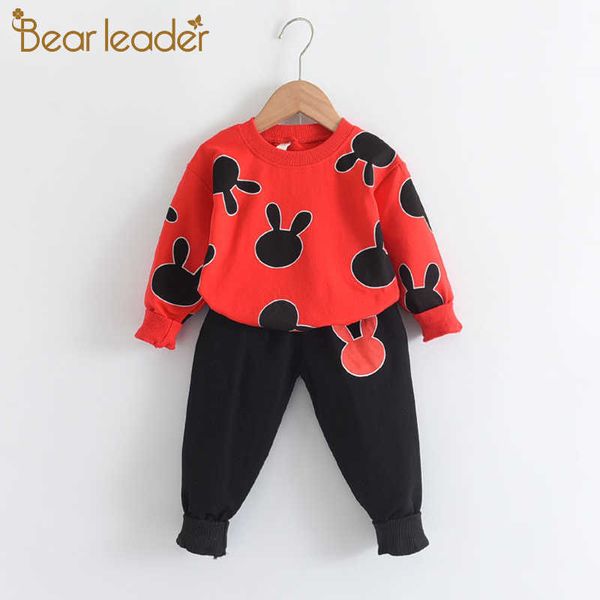 

bear leader boys cartoon pattern clothing sets autumn kids fashion cool outfits 2pcs children casual tracksuits 2-6y 210708, White