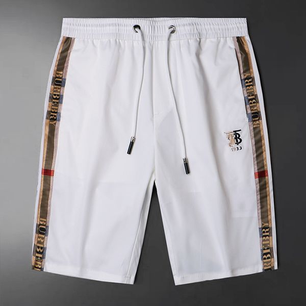 

shorts 2021 spring and summer men's fashion brand embroidered side ribbon splicing elastic loose 5-point, White;black