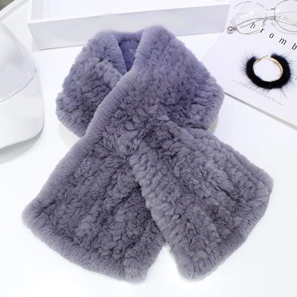 

scarves fashion knitted fur scarf women real rex neckerchief winter warm plush shawl, Blue;gray