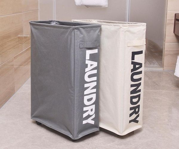 

foldable laundry basket with caster wheels dirty clothes bag washing storage for bathroom bedroom home college use waterproof & organization