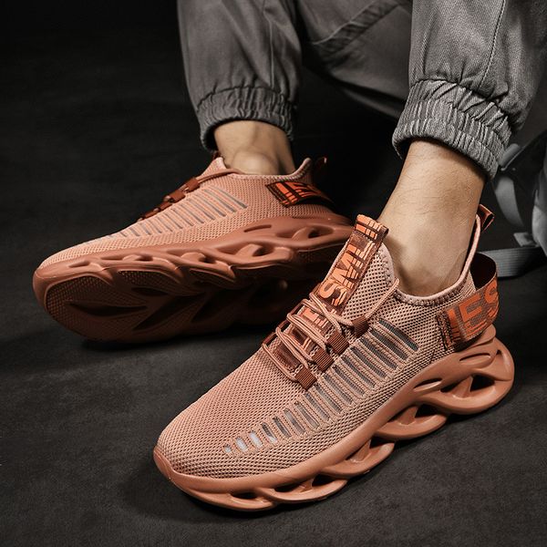 

sneaker men lightweight blade running shoes shockproof breathable male sports height increase platform walking gym man 39-47 2249, Black