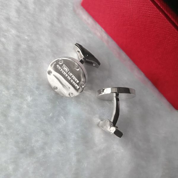

four color european and american style shirt cuff-links business jewelry fashion copper cuff links men's gift with cuff&link box, Silver