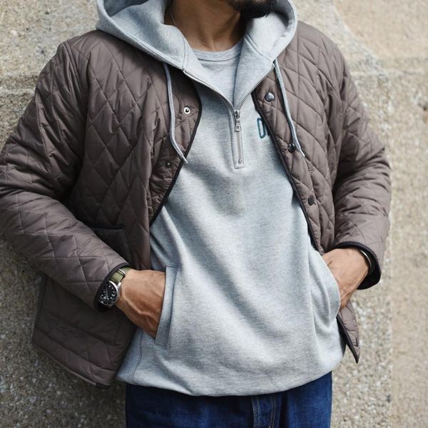 

men's jackets diamond check cotton liner for men, Black;brown