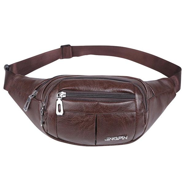

waist bags pu leather sports pocket casual outdoor breast bag men's one-shoulder multi-functional stiletto