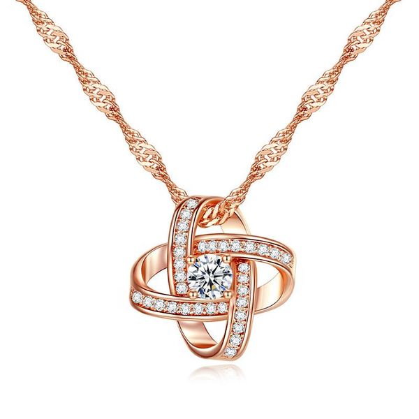 

wholesale 20pcs exquisite rose gold chain female zirconia flower charm necklaces choker fashion wedding jewelry gifts for women pendant, Silver