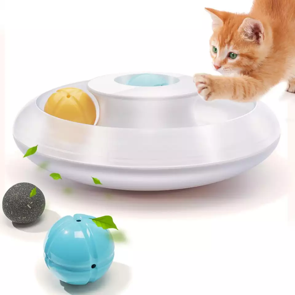 

cat toys toy funny interactive playground scratch board turntable spin balls with built-in catnip educational accessories