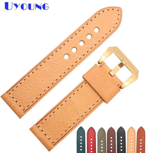 

watch bands italian genuine leather watchband 20 22 24 26mm band retro style strap pin buckle mens wristwatches accessories, Black;brown