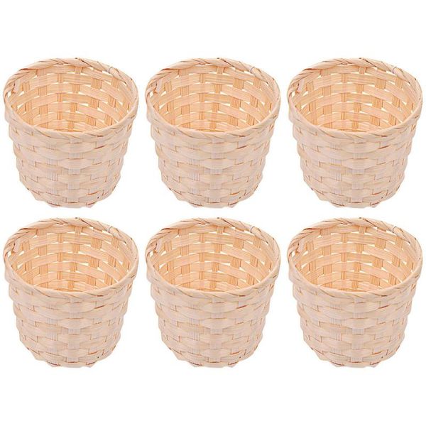 

storage baskets 6pcs multipurpose bamboo basket desksundries container flower