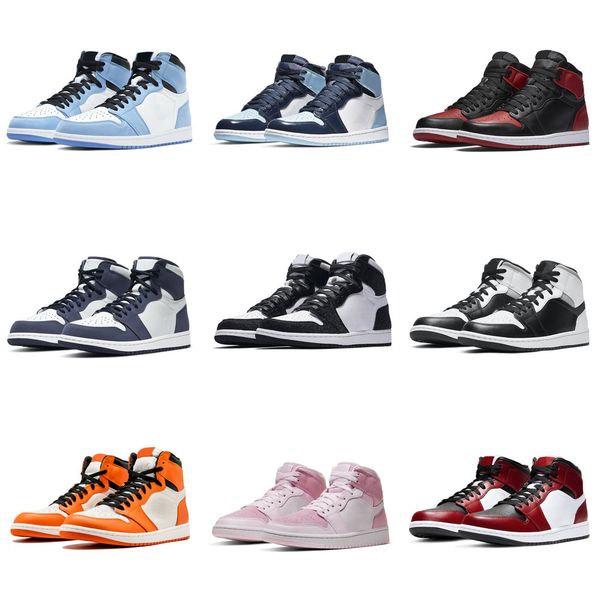 

1 high og basketball shoes 1s university blue silver toe midnight navy chicago unc patent men women sneakers trainers manbasketballshoesjukf