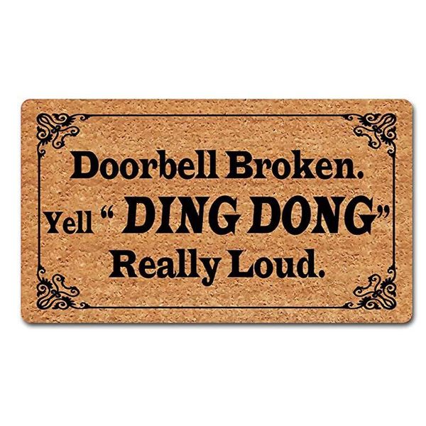 

funny welcome mats non-slip kitchen mat doorbell broken yell ding dong really loud personalized home decor ru carpets