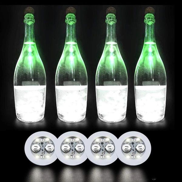 LED garrafa adesivos coasters luz 4leds 3m adesivo piscando luzes led para o feriado festa casa festa casa usar zzd8576