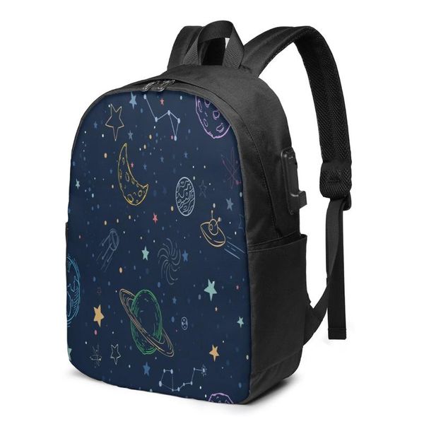 

backpack teenage for school boy girl space pattern bag usb charging bookbag