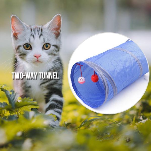 

cat toys 1 piece feline tunnel of fun, collapsible one-way toy with crinkle