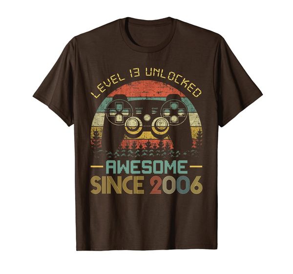 

level 13 unlocked awesome since 2006-13th birthday gamer, White;black