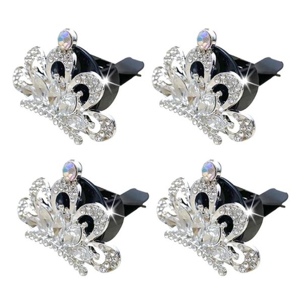 

car air freshener 4pcs rhinestone crown vent clip perfume sparkling decor