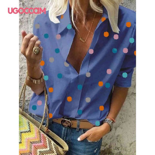 

ugoccam s long sleeve autumn women blouse office elegant work shirt plus size blusas mujer de moda, White