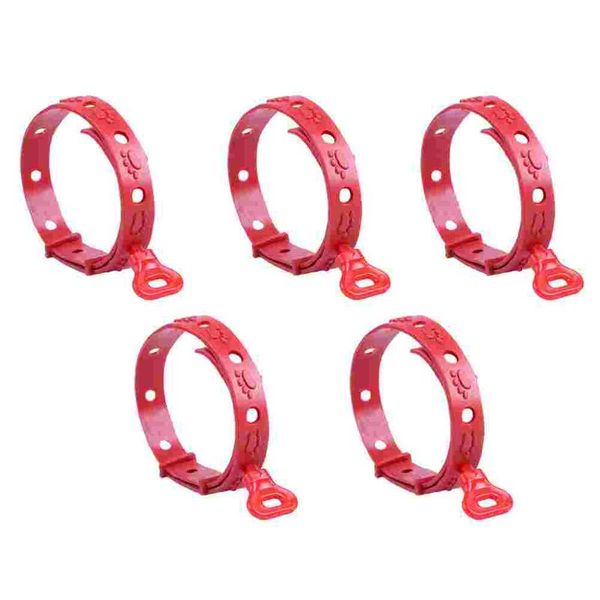 

cat collars & leads 5pcs rubber aroma pet flea remover protection neck collar accessory red