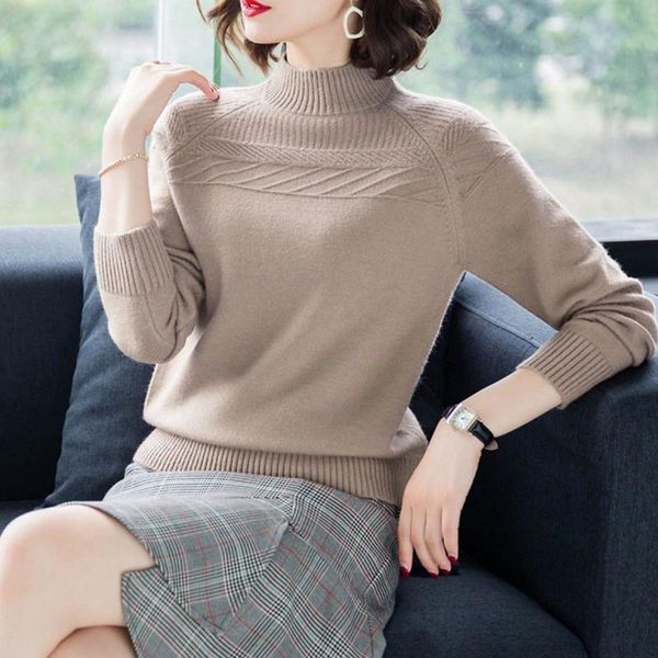 

women's sweaters fdfklak temperament woman 2022 spring sweater autumn winter pullover long-sleeved knitted bottoming shirt -3xl, White;black