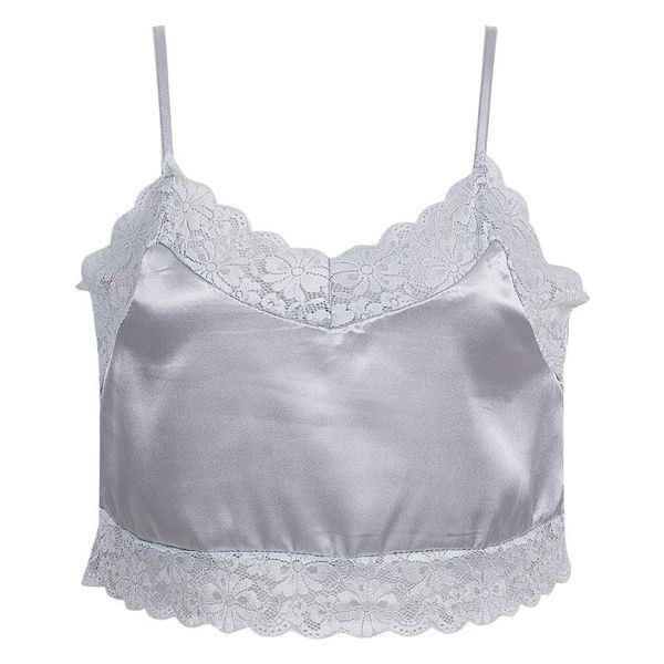 

women's tanks & camis fashion womens bustier bra vest crop solid lace patchwork bralette sleeveless laciness short clothes wea, White