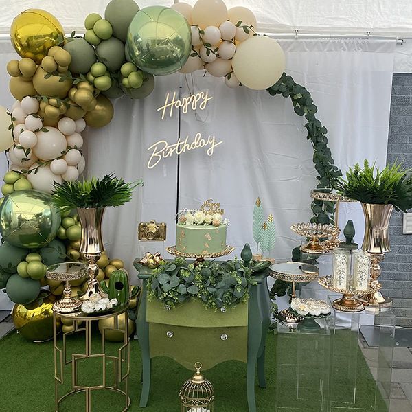 

152 pcs olive green balloons garland decoration kit with white peach gold retro balloon sets for wedding birthday baby shower party backgrou