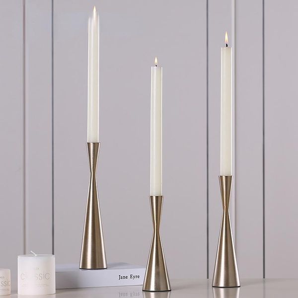 

candle holders large creative metal holder table modern geometric retro golden dining decor moroccan portavelas