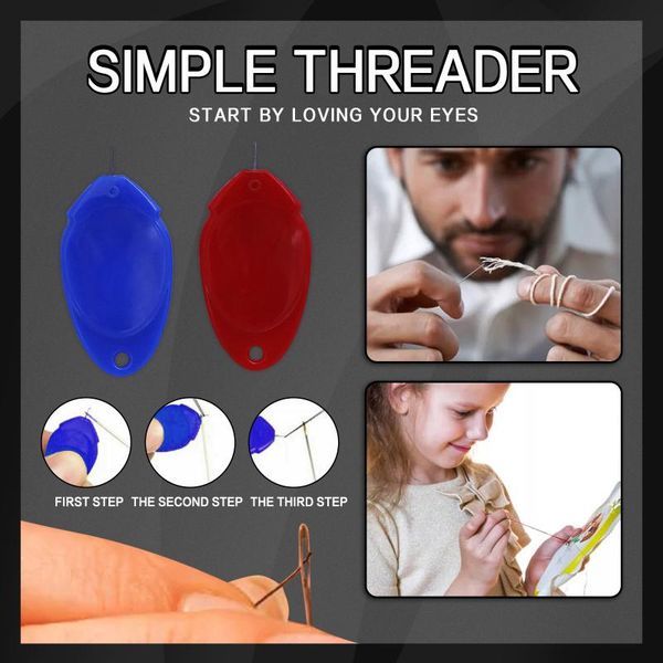 

sewing notions & tools 10pcs/lot diy plastic threader elderly guide needle easy device automatic thread handmade accessories, Black