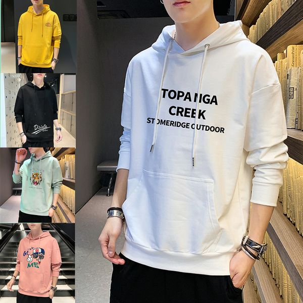 

sweatshirts autumn and winter hooded sweater men's loose fitting youth new pullover long sleeve chinese style trend casual top, Black