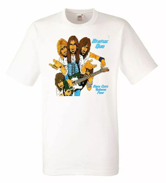 

status quo band white mens t-shirt men rock band tee shirt, White;black