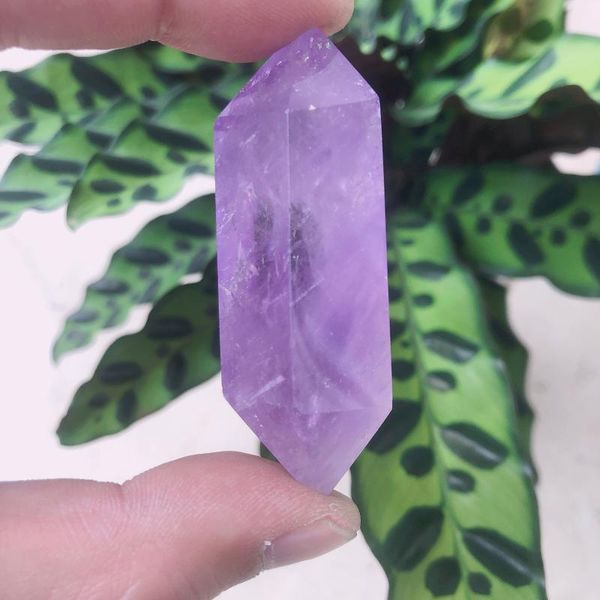 

decorative objects & figurines 25-90g natural amethyst double point stone crystal wand quartz reiki healing energy