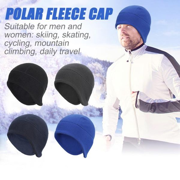 

22.05-23.92in winter cycling hat fleece warm windproof bicycle road bike sports motorcycle ski fishing cap for leisure running caps & masks, Black