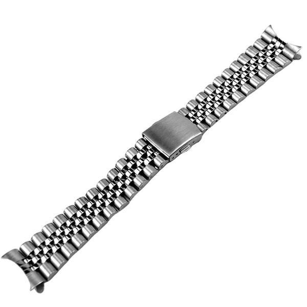 

watch bands skx 007 009 brush polish stainless steel jubilee band curved end 22mm, Black;brown