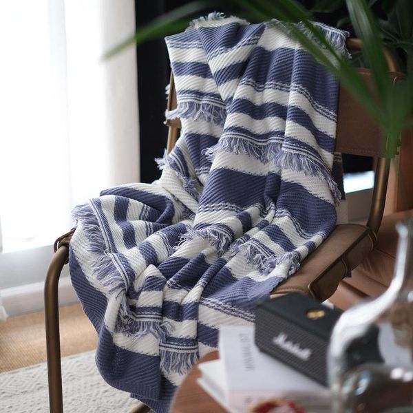 

striped throw blanket nordic bedspread mantas de cama decorativa living room woven sofa bed supplies manta blankets
