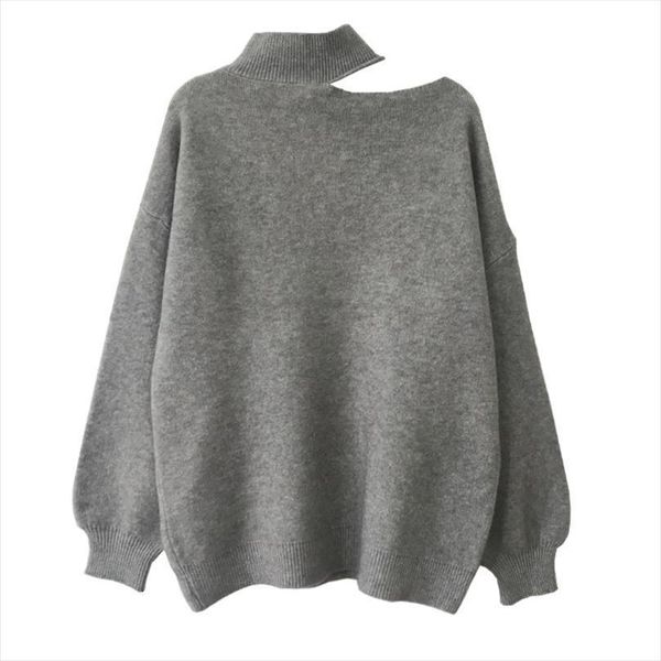 

autumn off shoulder long sleeve women sweater pullovers korean style loose all match knitted sweaters thicken, White;black