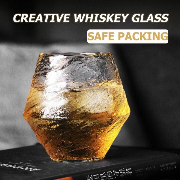 

wine glasses 380ml creative whiskey glass cocktail brandy vodka beer cup heat-resistant tea coffee juice water mug diamond crystal