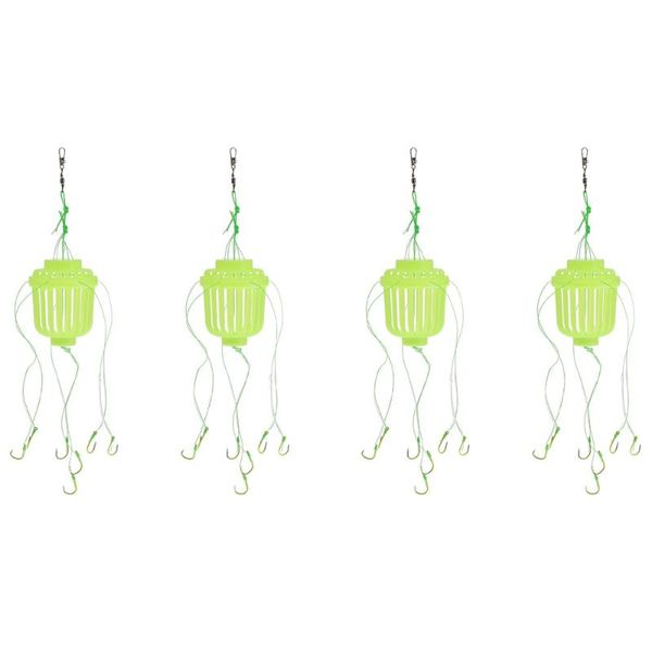 

fishing hooks 4 pcs trap luminous bait carp feeder hook accessories