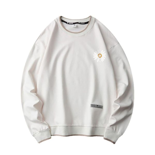 

men's hoodies & sweatshirts little daisy printed sweatshirt spring and autumn korean hoodie loose round neck pullover long sleeve fashi, Black