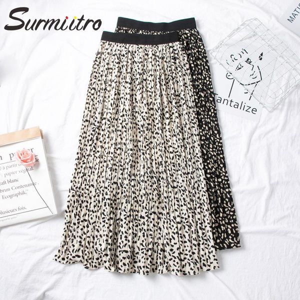 

skirts surmiitro floral print maxi skirt women with high waist for 2021 spring summer ladies black white long pleated female