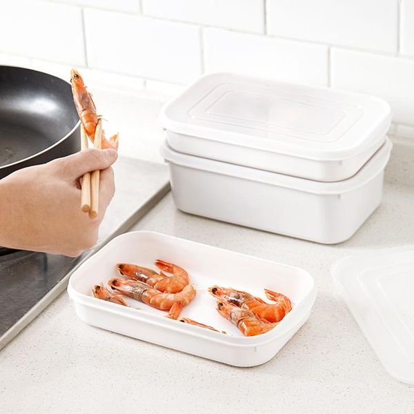 

storage bottles & jars square refrigerator box reusable plastic kitchen food fruit and vegetable fresh keeping case with cover ts2