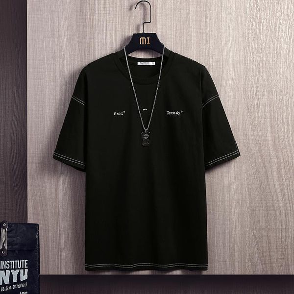 

men's t-shirts henchiry cotton summer man shorts t shirt casual hoodie letter printed tees loose, White;black