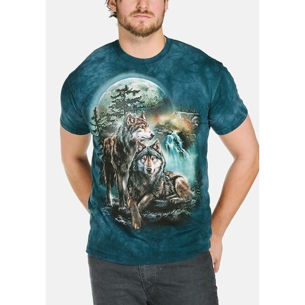 

wolf pattern men's 3d printing t-shirt graphic optical illusion short-sleeved party street punk goth crew neck summer 100% cotton, White;black