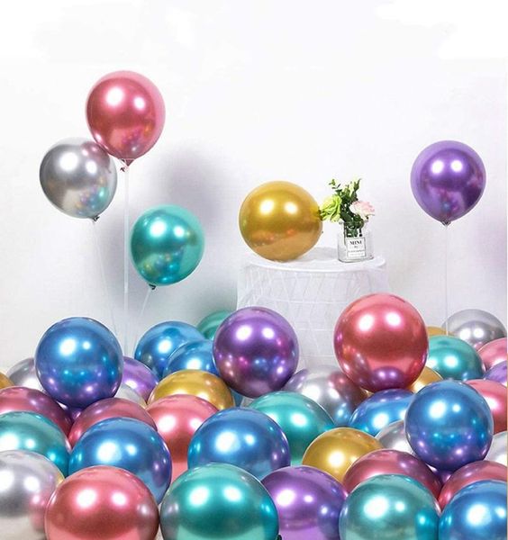 Decoração de festa 50 pcs 12inch lustroso pérola pérola balões de látex grosso cromo metálico air globos balão de balão de bebê casamento decoração de aniversário