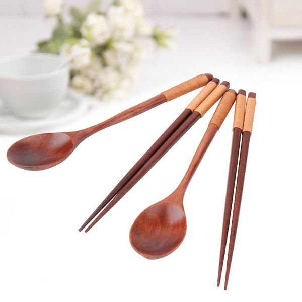 

1set large long handled spoon wooden spoons kids wood rice soup dessert utensils kitchen dinner tableware set dinnerware sets