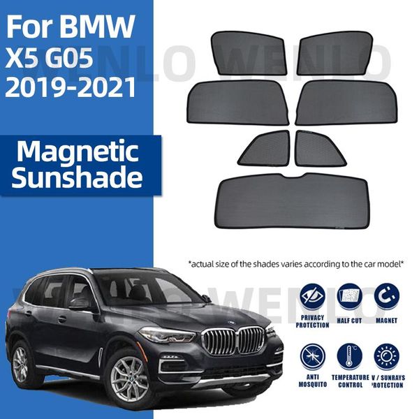 

car sunshade for x5 g05 2021 magnetic frames side window uv mesh sun visor curtains glass shading supplies