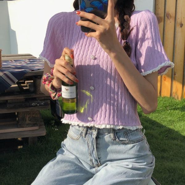 

women's t-shirt cute sweet lace splice t-shirts japanese kawaii ladies ulzzang female korean harajuku clothes for women, White