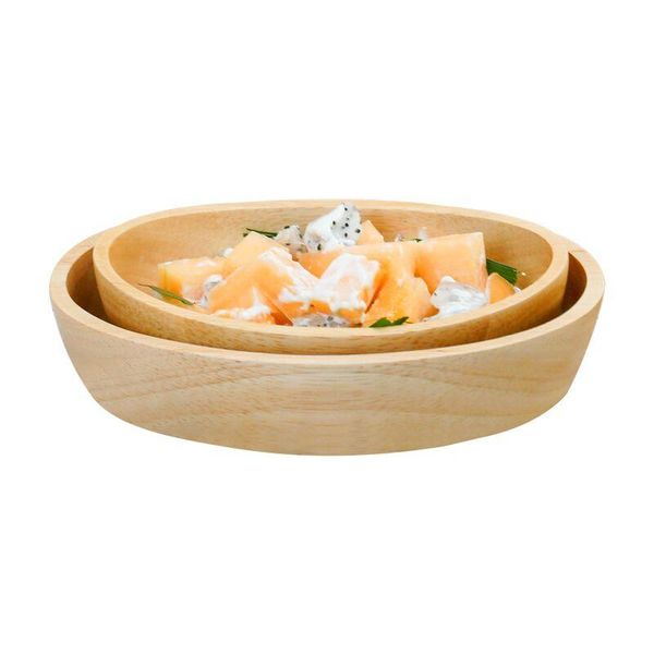 

oak wooden tableware boat-shaped breakfast fruit salad bowl napkin pad tea towel holder whole wood irregular bowls