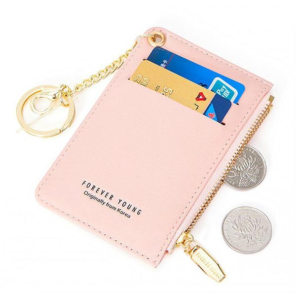 

card holders brand holder women soft leather key chain bag small wallets female organzier mini case zipper coin bags, Brown;gray