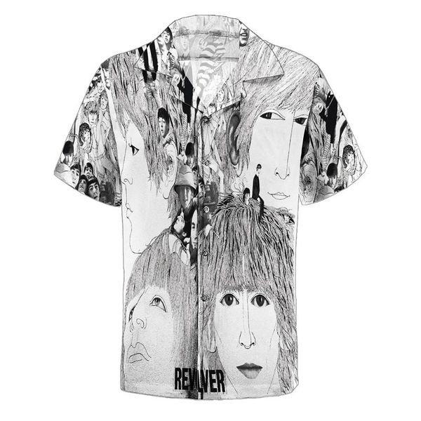 

men's casual shirts 2021 summer short sleeve 3d print custom design man vintage shirt, White;black