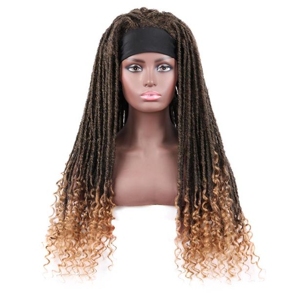 

synthetic wigs onyx hair goddess faux locs afro kinky curly wig for women high temperature party cosplay, Black