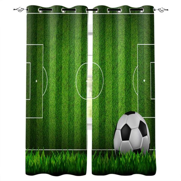 

curtain & drapes soccer football game gymnasium green blackout curtains bedroom living room kitchen computer home decoration for kids gifts